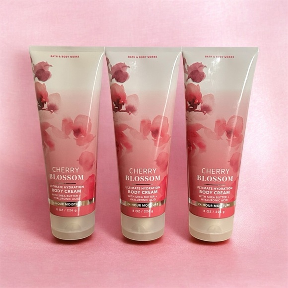 Bath & Body Works Cherry Blossom Body Cream 8 OZ X3 NEW!